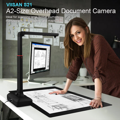 VIISAN S21 A2/A3 Large Format Book & Document Scanner - 23MP High-Resolution