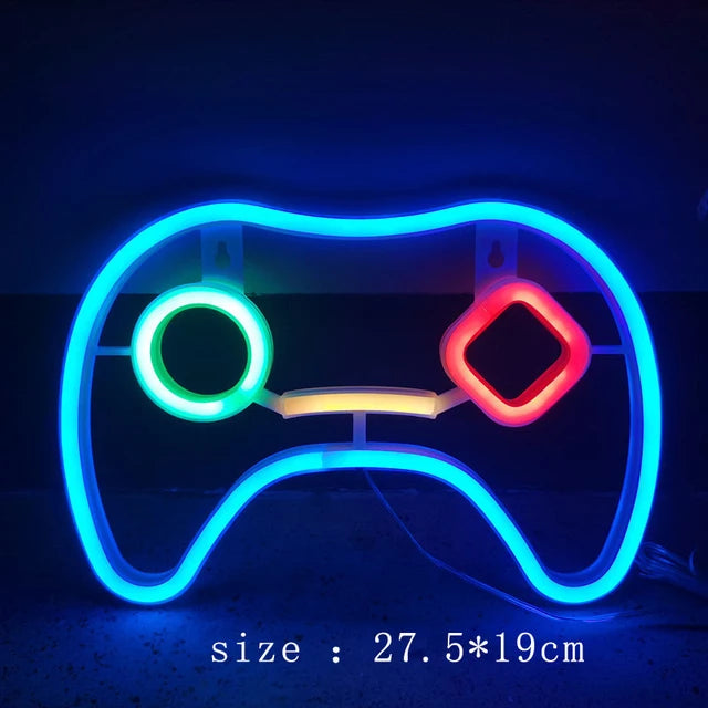 Game on Gamer LED Sign USB Powered Game Player LED Neon Sign for Wall Decor Game Room Decor Area Man Cave Pub Gift for Boys