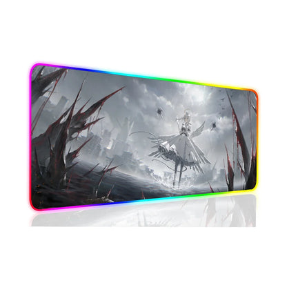 Punishing Gray Raven XXL RGB Gaming Mouse Pad - Large LED Gamer Mat