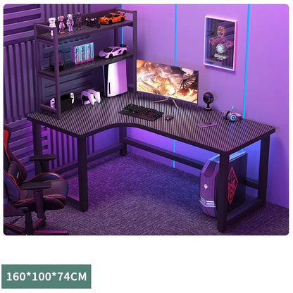 Modern L-Shaped Corner Gaming Desk - Wooden Desktop Computer Table for Home & Office