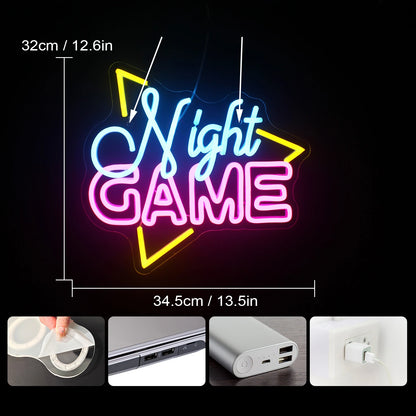 Game Room Neon Sign LED Wall Decor USB Powered  Acrylic For Gaming Lighting Bedroom Bedside Wall Decor Gamer Party Birthday Gift