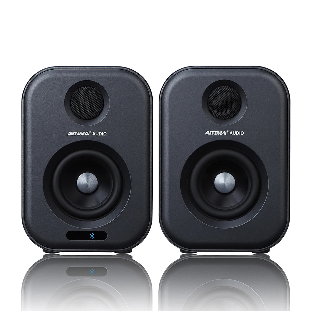 Aiyima S400 80W Bluetooth Bookshelf Speakers - HiFi Studio Monitors with USB DAC