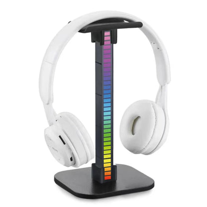 RGB Gaming Headphone Stand – USB Hub, Rhythm Light, Alloy Desk Display Holder for Headsets