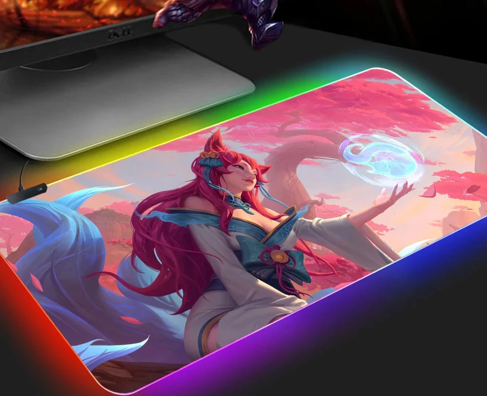 KDA Ahri RGB Gaming Mouse Pad - LED Backlit Mat (300 x 700 x 4mm)