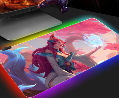 KDA Ahri RGB Gaming Mouse Pad - LED Backlit Mat (400 x 900 x 4mm)