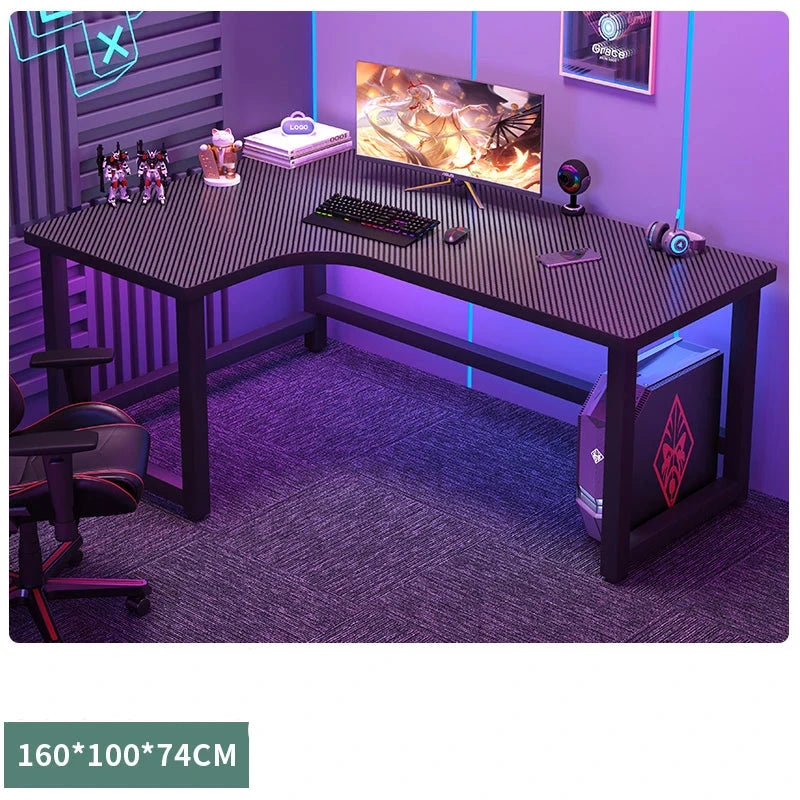 Modern L-Shaped Corner Gaming Desk - Wooden Desktop Computer Table for Home & Office