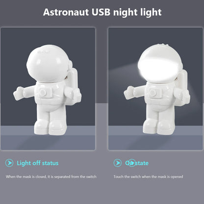 USB Night Light LED Astronaut Nightlight Reading Table Desk Space Decoration Lamp for Home Bedroom Computer Laptop Lighting