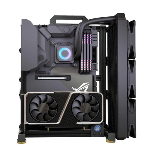 Cynzo Open Frame PC Case – ITX/MATX/ATX/E-ATX, Aluminum Alloy, DIY Gaming Chassis, Water Cooling Support