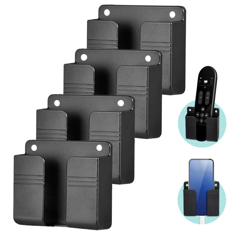 Wall-Mounted Storage Box - Multifunction Punch-Free Organizer for TV Remote, Phone & Charging Plug Holder