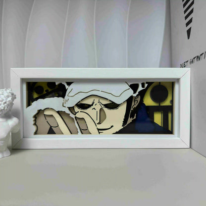 One Piece  anime series photo frame paper carving light paper-cut light atmosphere night light remote control colorful light box