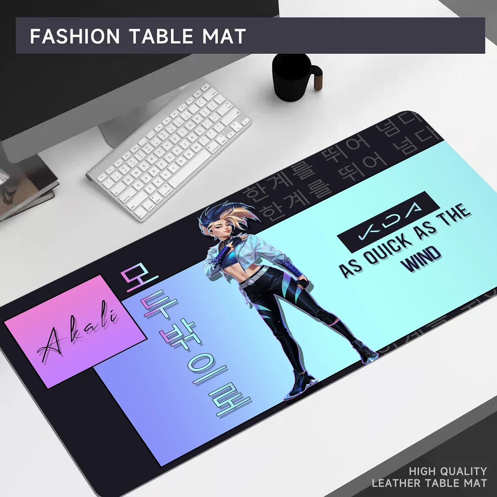 L-LOL KDA Ahri Akali Kaisa Seraphine Mousepad 80x30cm XL Lockedge Office Computer Desk Mat Table Keyboard Big Mouse Pad Laptop