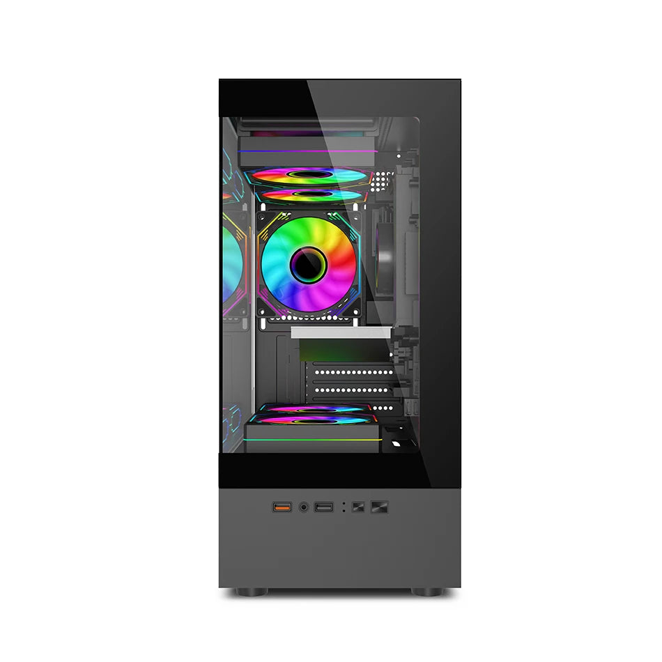 Power Train Illusionary Realm PC Case – M-ATX/ITX, Side Transparent Panel, 240mm Water Cooling Support