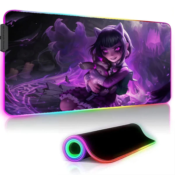 Goth Annie XXL RGB Gaming Mouse Pad - League of Legends LED Gamer Mat