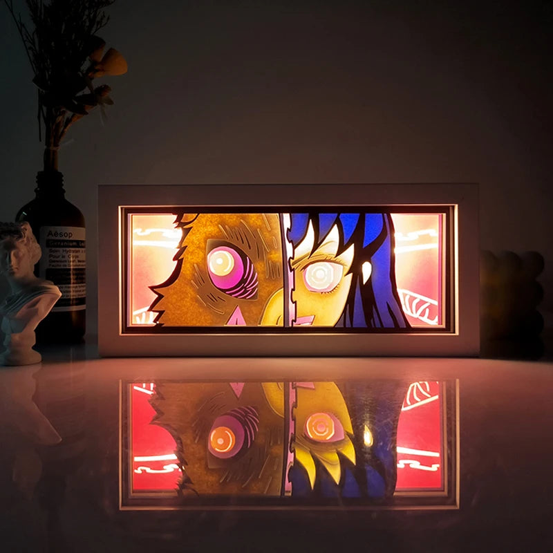 One Piece  anime series photo frame paper carving light paper-cut light atmosphere night light remote control colorful light box