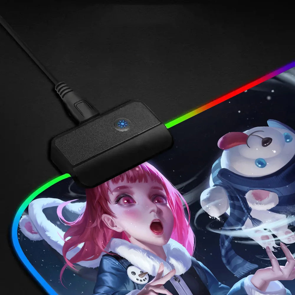 Frostfire Annie XXL RGB Gaming Mouse Pad - League of Legends LED Gamer Mat