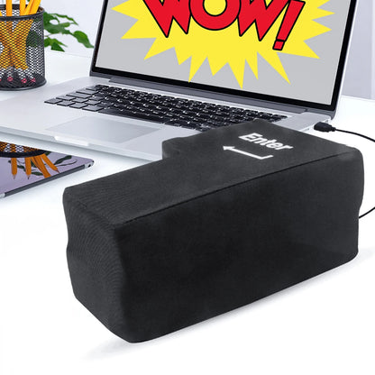 Giant USB Enter Key Stress Relief Pillow – Anti-Stress Office Toy