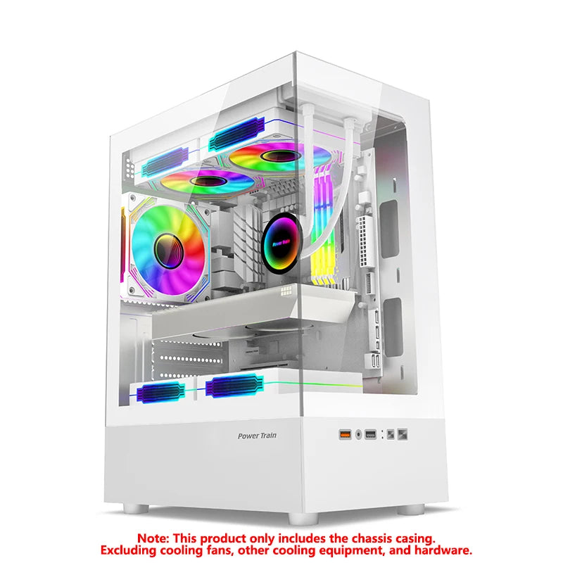 Power Train Illusory Mirror PC Case – M-ATX/ITX, Transparent Side Panel, 240mm Water Cooling Support