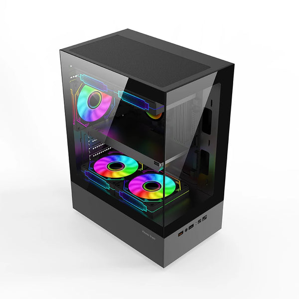 Power Train Illusionary Realm PC Case – M-ATX/ITX, Side Transparent Panel, 240mm Water Cooling Support