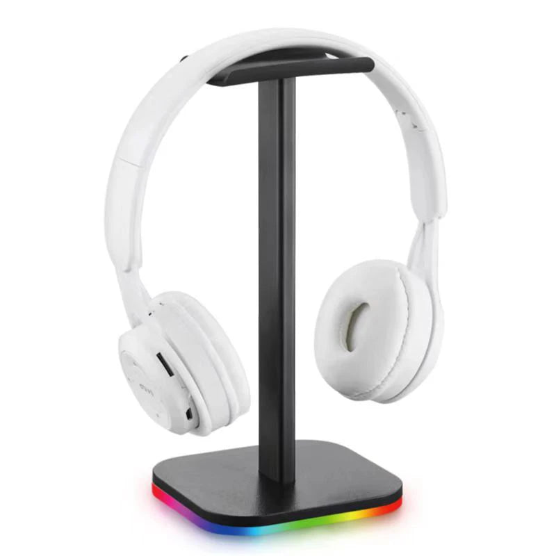 RGB Gaming Headphone Stand – USB Hub, Rhythm Light, Alloy Desk Display Holder for Headsets