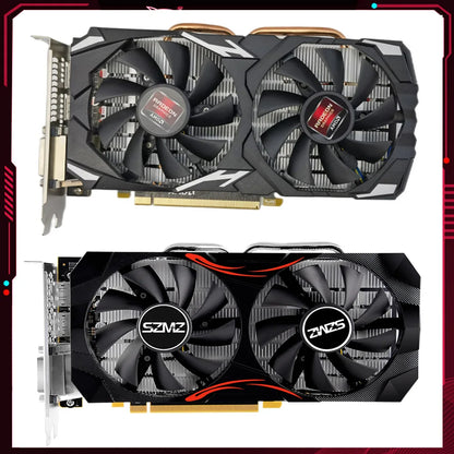 RX580 Gaming Graphics Card 1/2/4/8GB DDR3 – PCI-E X16 GPU for PC