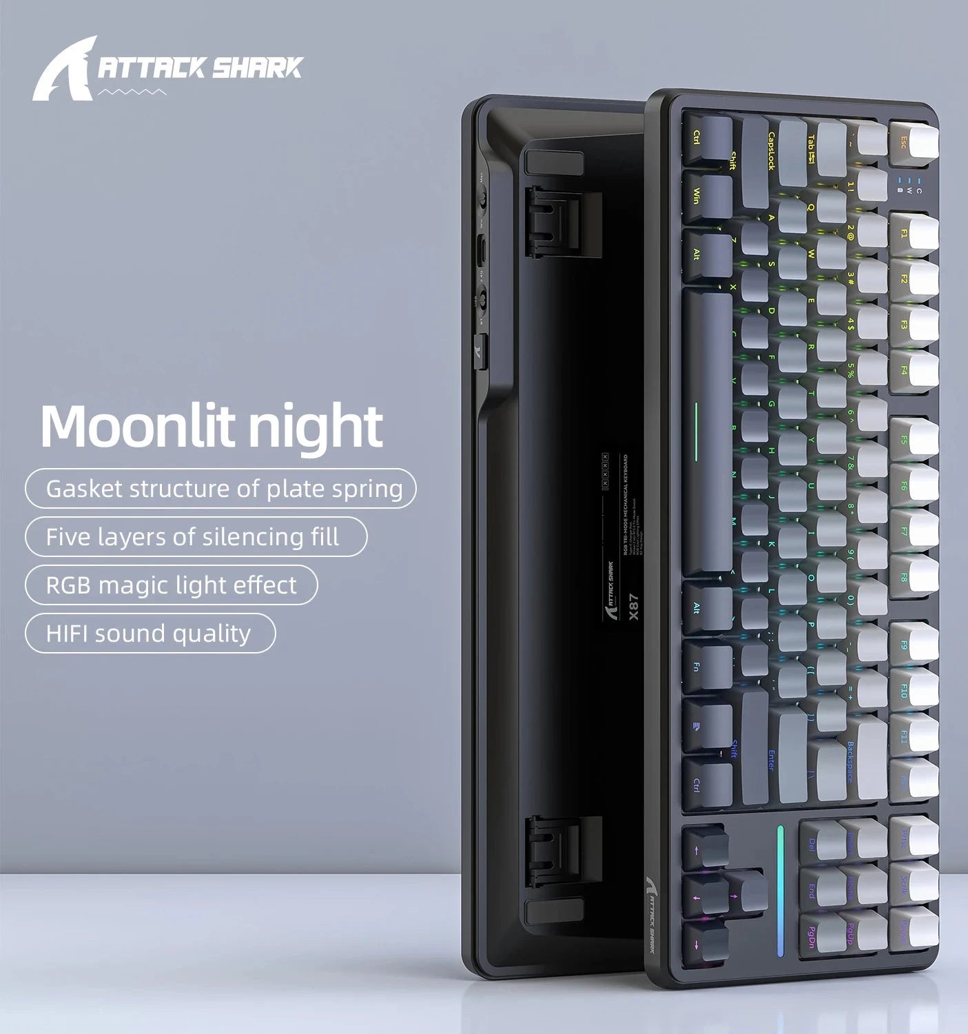 Attack Shark X87 Wireless Mechanical Gaming Keyboard – RGB, Hot-Swappable Banana Switches, 87 Keys