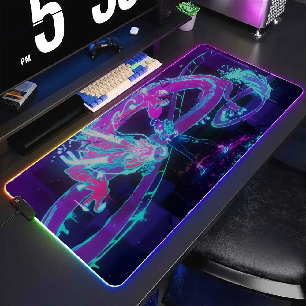 KDA Akali Neon Dragon XXL RGB Gaming Mouse Pad - League of Legends LED Gamer Mat