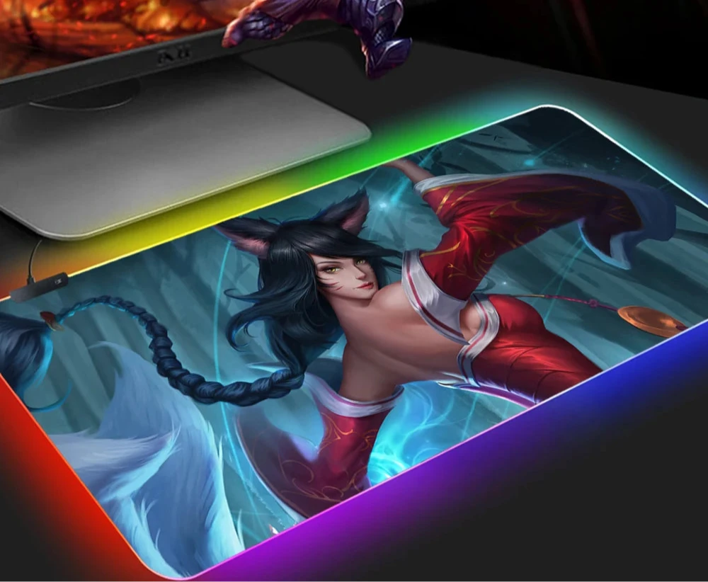 KDA Ahri RGB Gaming Mouse Pad - LED Backlit Mat (400 x 900 x 4mm)