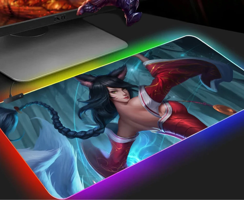 KDA Ahri RGB Gaming Mouse Pad - LED Backlit Mat (250 x 350 x 4mm)