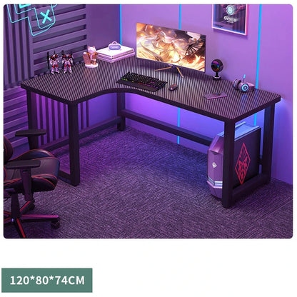 Modern L-Shaped Corner Gaming Desk - Wooden Desktop Computer Table for Home & Office