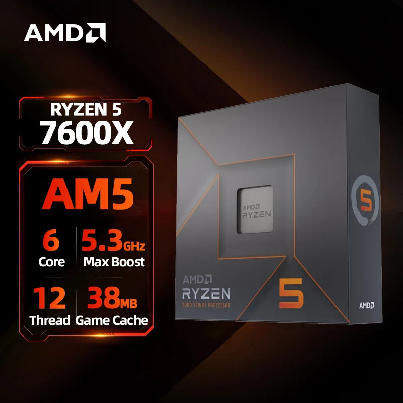 AMD Ryzen 5 7600X 6-Core 12-Thread Gaming CPU - AM5 Socket