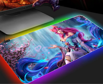 KDA Ahri RGB Gaming Mouse Pad - LED Backlit Mat (250 x 350 x 4mm)