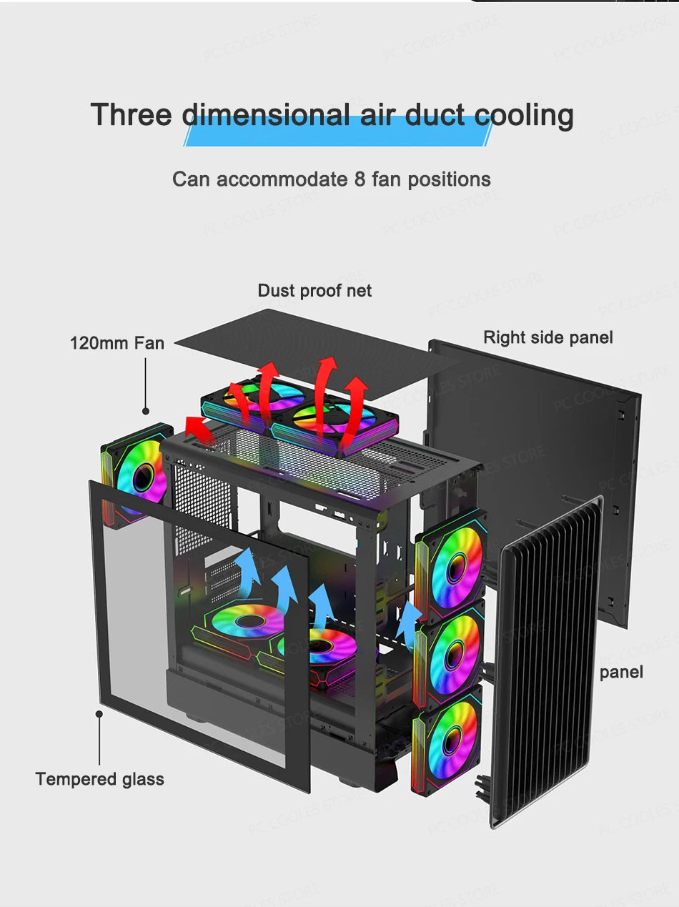 Power Train V1 MATX/ITX PC Case – Tempered Glass, Vertical Chassis, 240/280mm Water Cooling Support