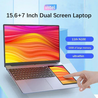 Dual-Screen 15.6"+7" High-Performance Laptop - Touchscreen, 2TB SSD