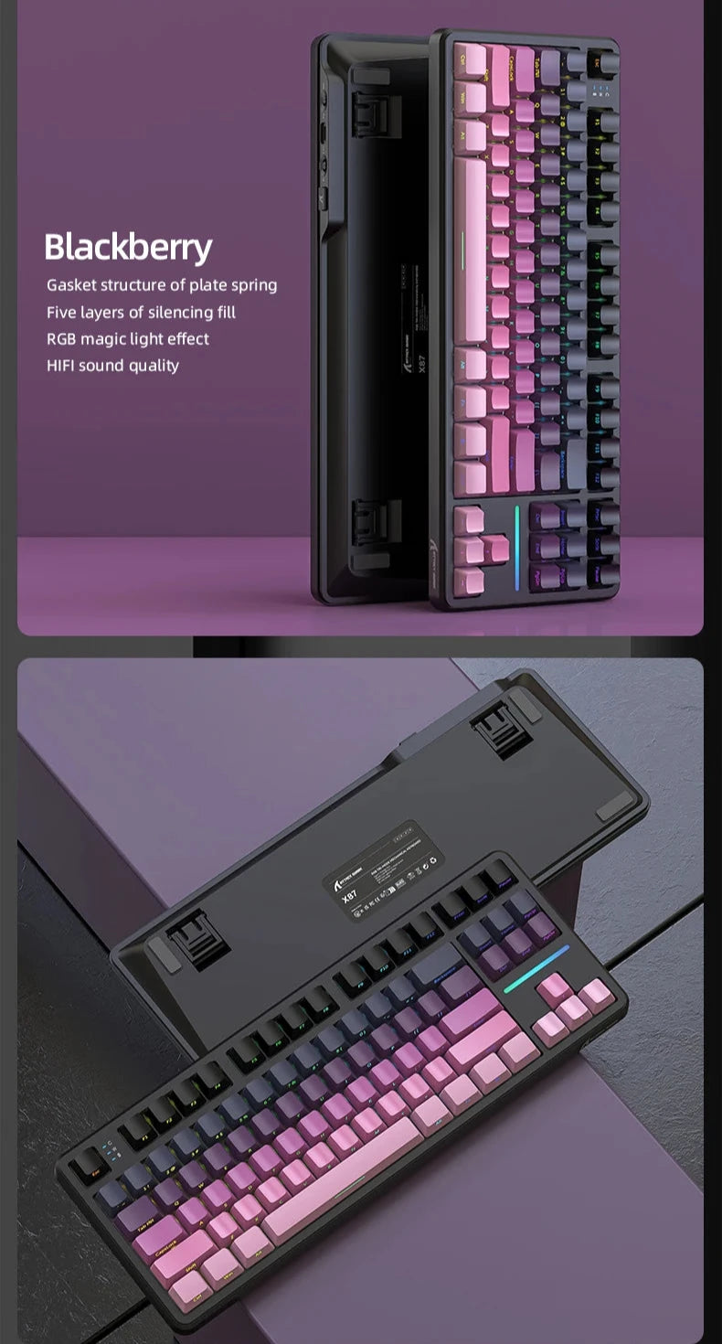 Attack Shark X87 Wireless Mechanical Gaming Keyboard – RGB, Hot-Swappable Banana Switches, 87 Keys