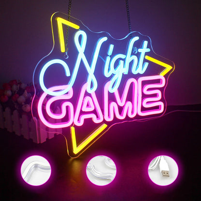 Game Room Neon Sign LED Wall Decor USB Powered  Acrylic For Gaming Lighting Bedroom Bedside Wall Decor Gamer Party Birthday Gift