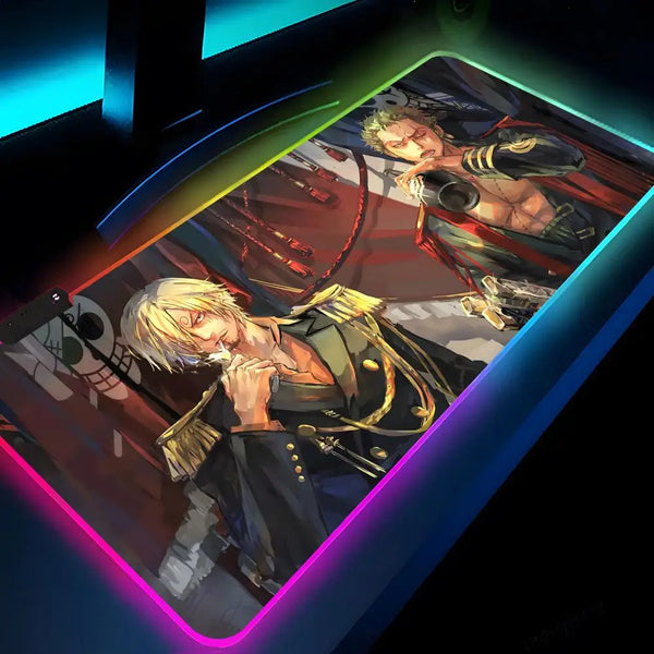 O-OneS P-PieceS Mouse Pad Gaming LED Mouse Mat 900x400 Mousemats Table Pads manga PC Desk Mat RGB Keyboard Mat XXL
