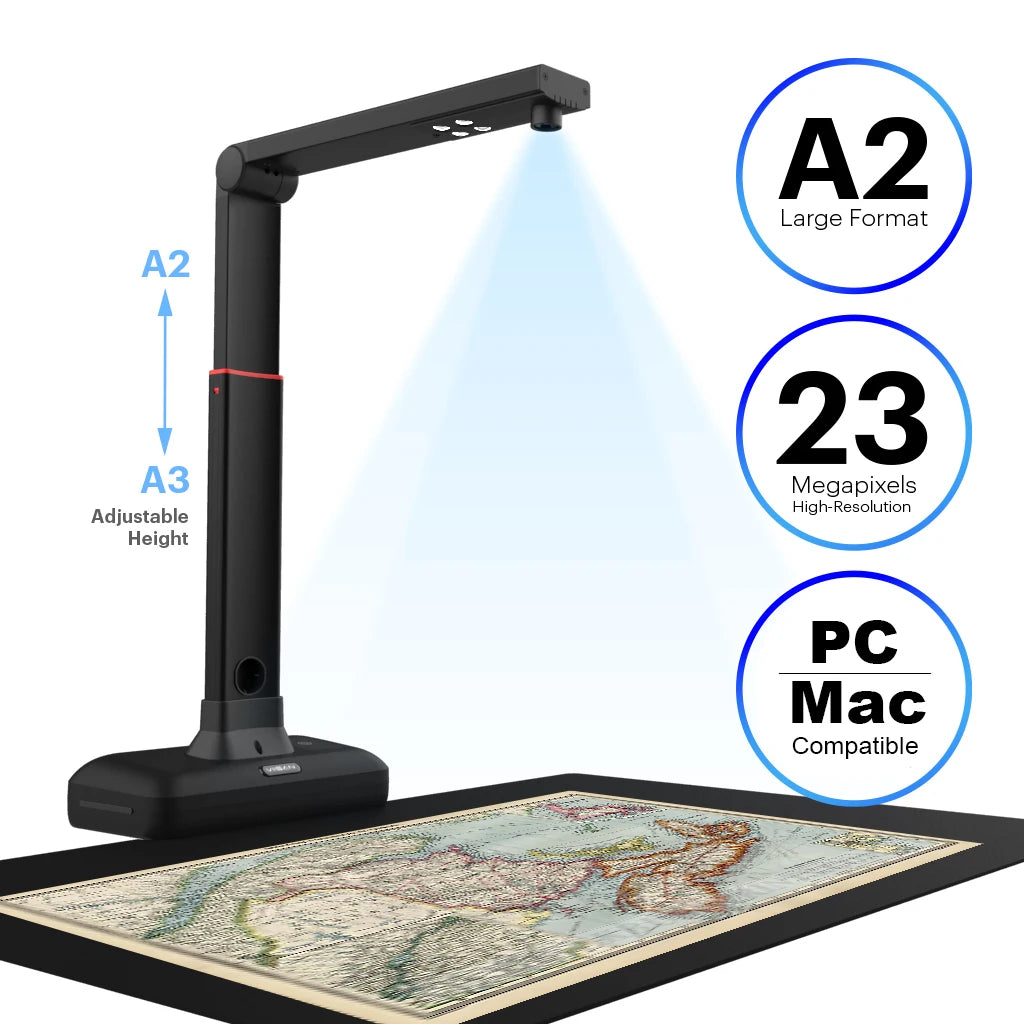 VIISAN S21 A2/A3 Large Format Book & Document Scanner - 23MP High-Resolution