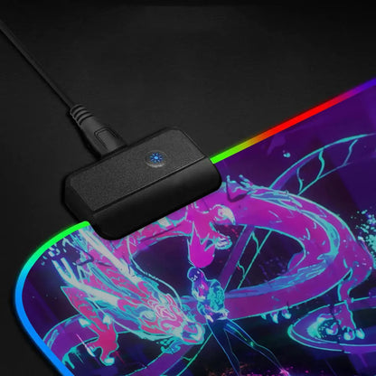 KDA Akali Neon Dragon XXL RGB Gaming Mouse Pad - League of Legends LED Gamer Mat