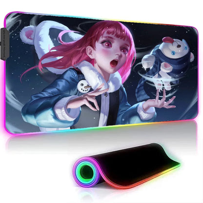 Frostfire Annie XXL RGB Gaming Mouse Pad - League of Legends LED Gamer Mat