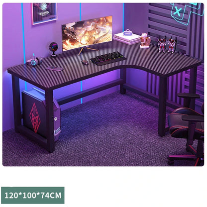 Modern L-Shaped Corner Gaming Desk - Wooden Desktop Computer Table for Home & Office