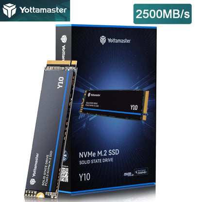 Yottamaster Y10 256GB NVMe SSD – M.2 2280 PCIe 3.0, 2500MB/s Read, 1800MB/s Write, Gaming & PC Upgrade