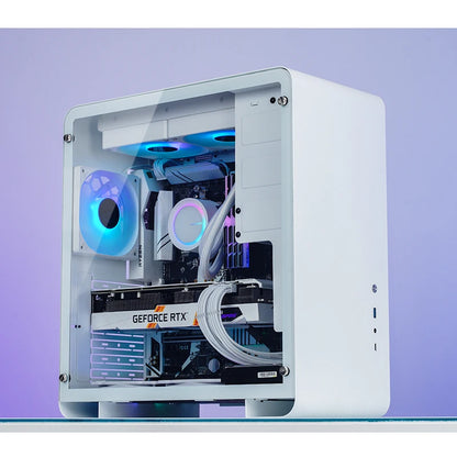 JONSBO U4 Pro MESH ATX Case Black/White All Aluminum Small Desktop Computer Chassis For 240 Water Cooler 280-330mm Graphics Card
