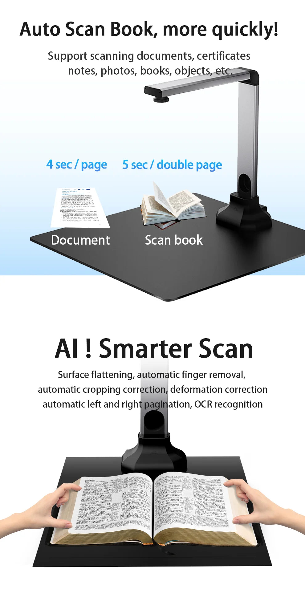 CimFAX E2100X Pro 20MP HD Book & Document Camera Scanner - A3 Size