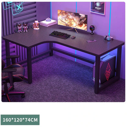 Modern L-Shaped Corner Gaming Desk - Wooden Desktop Computer Table for Home & Office