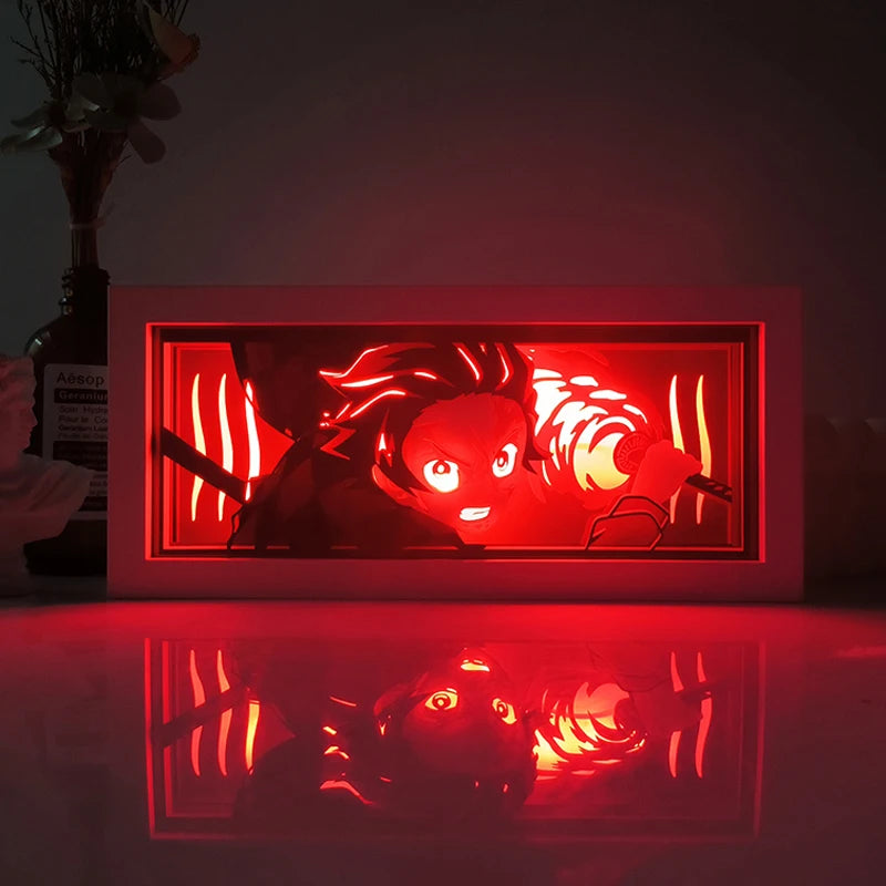 One Piece  anime series photo frame paper carving light paper-cut light atmosphere night light remote control colorful light box