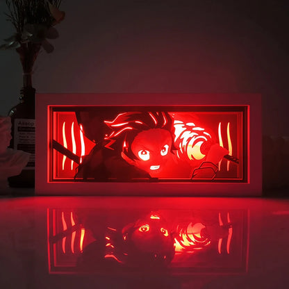 One Piece  anime series photo frame paper carving light paper-cut light atmosphere night light remote control colorful light box