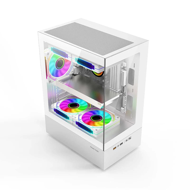 Power Train Illusory Mirror PC Case – M-ATX/ITX, Transparent Side Panel, 240mm Water Cooling Support