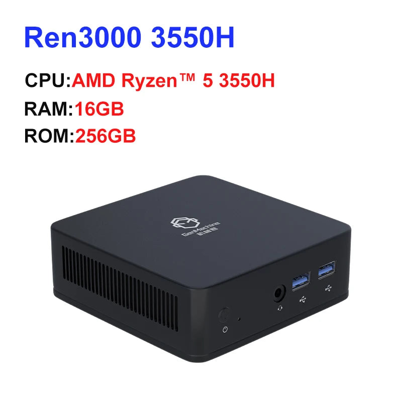 GenMachine Mini PC AMD Ryzen 5 3550H – 8GB/256GB or 16GB/512GB with Windows 10/11