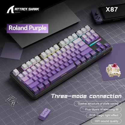 Attack Shark X87 Wireless Mechanical Gaming Keyboard – RGB, Hot-Swappable Strawberry Axis, 87 Keys