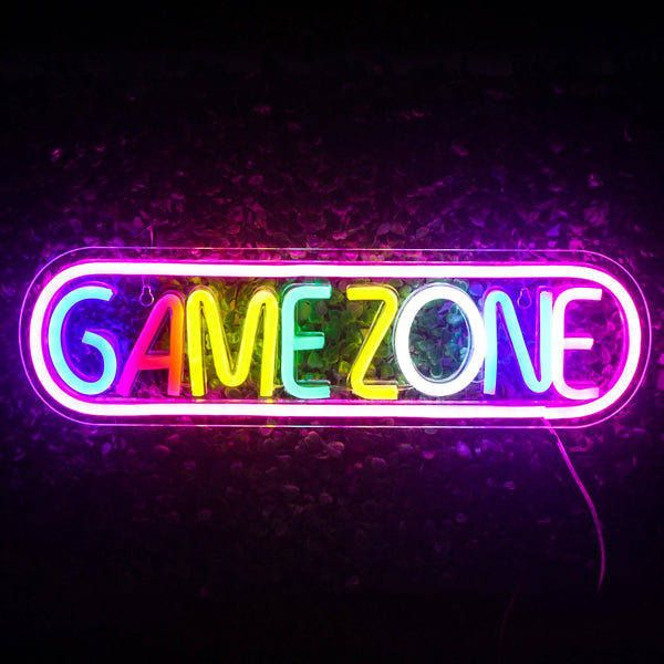 Gaming Zone Neon Led Sign for Wall Decor Game Neon Lights Signs with USB Powered for Game Room Bedroom Gifts Gamer (Multicolour)